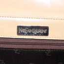 SAINT LAURENT Shoulder Bag Leather Beige Silver Auth bs23487-15