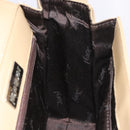 SAINT LAURENT Shoulder Bag Leather Beige Silver Auth bs23487-17