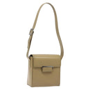 SAINT LAURENT Shoulder Bag Leather Beige Silver Auth bs23487-1