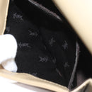 SAINT LAURENT Shoulder Bag Leather Beige Silver Auth bs23487-20