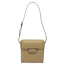 SAINT LAURENT Shoulder Bag Leather Beige Silver Auth bs23487-13