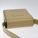 SAINT LAURENT Shoulder Bag Leather Beige Silver Auth bs23487-6