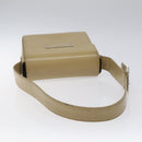 SAINT LAURENT Shoulder Bag Leather Beige Silver Auth bs23487-7