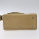 SAINT LAURENT Shoulder Bag Leather Beige Silver Auth bs23487-9