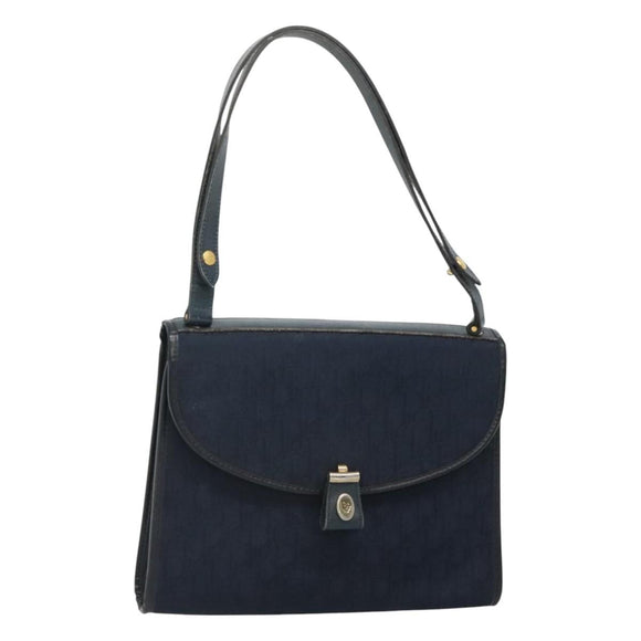 Christian Dior Trotter Canvas Shoulder Bag Navy Auth bs23493