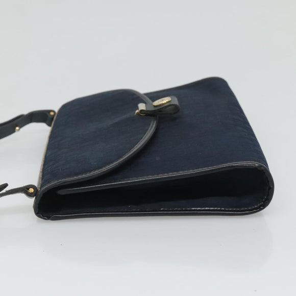 Christian Dior Trotter Canvas Shoulder Bag Navy Auth bs23493
