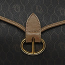 Christian Dior Honeycomb Canvas Shoulder Bag PVC Black Brown gold Auth bs23494-17