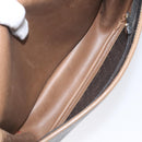 Christian Dior Honeycomb Canvas Shoulder Bag PVC Black Brown gold Auth bs23494-12