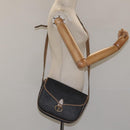 Christian Dior Honeycomb Canvas Shoulder Bag PVC Black Brown gold Auth bs23494-22