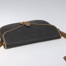 Christian Dior Honeycomb Canvas Shoulder Bag PVC Black Brown gold Auth bs23494-6