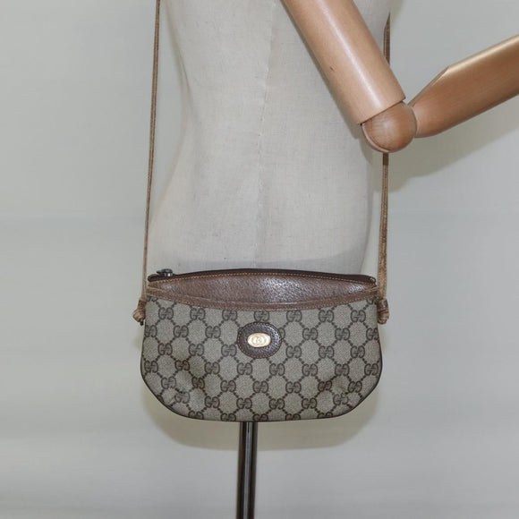 GUCCI GG Supreme Shoulder Bag PVC Beige Gold 904 02 020 Auth bs23501