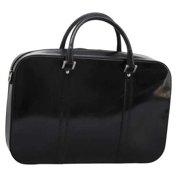 GUCCI Business Bag Enamel Black Auth bs23505