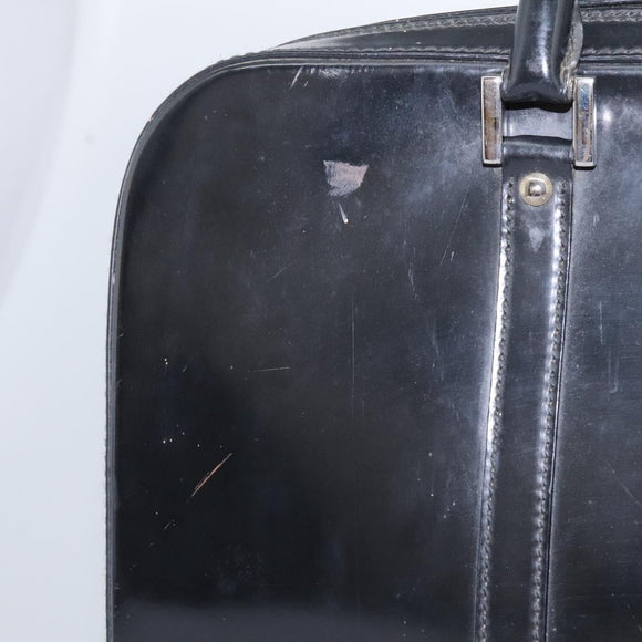 GUCCI Business Bag Enamel Black Auth bs23505