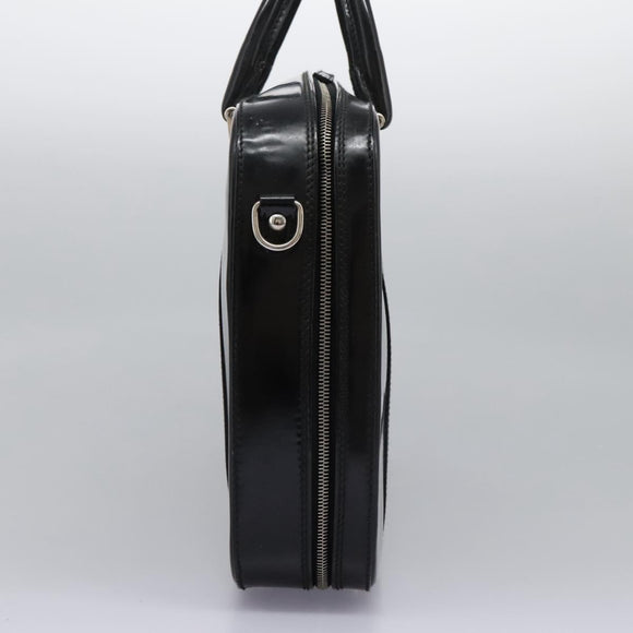 GUCCI Business Bag Enamel Black Auth bs23505