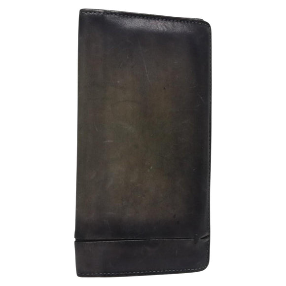 Berluti Long Wallet Leather Black Auth bs23508
