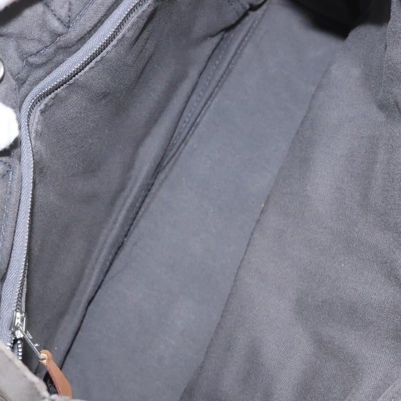 HERMES Fourre Tout PM Hand Bag Canvas Black Gray Silver Auth bs23510