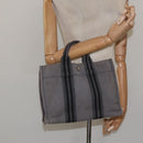 HERMES Fourre Tout PM Hand Bag Canvas Black Gray Silver Auth bs23510-20