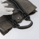HERMES Fourre Tout PM Hand Bag Canvas Black Gray Silver Auth bs23510-6