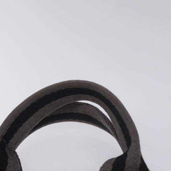 HERMES Fourre Tout PM Hand Bag Canvas Black Gray Silver Auth bs23510