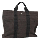 HERMES Her Line MM Tote Bag Canvas Gray Silver Auth bs23512-1