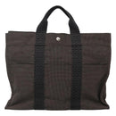 HERMES Her Line MM Tote Bag Canvas Gray Silver Auth bs23512-13