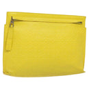 LOEWE Anagram Clutch Bag Leather Yellow Auth bs23522-1