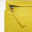 LOEWE Anagram Clutch Bag Leather Yellow Auth bs23522-8