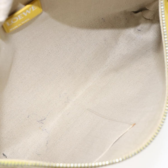 LOEWE Anagram Clutch Bag Leather Yellow Auth bs23522