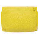 LOEWE Anagram Clutch Bag Leather Yellow Auth bs23522-2