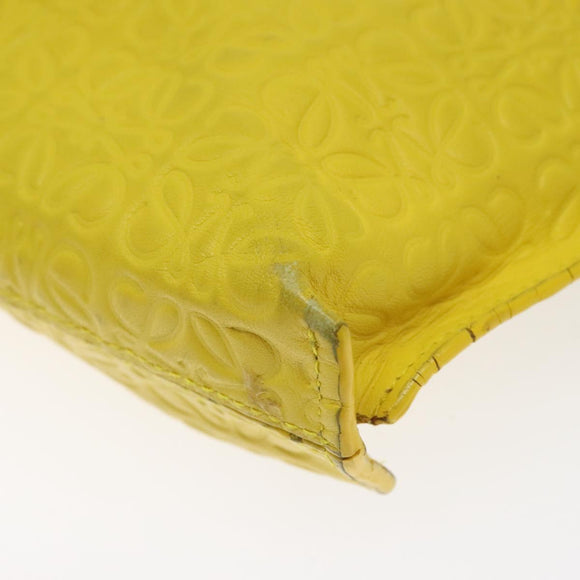 LOEWE Anagram Clutch Bag Leather Yellow Auth bs23522