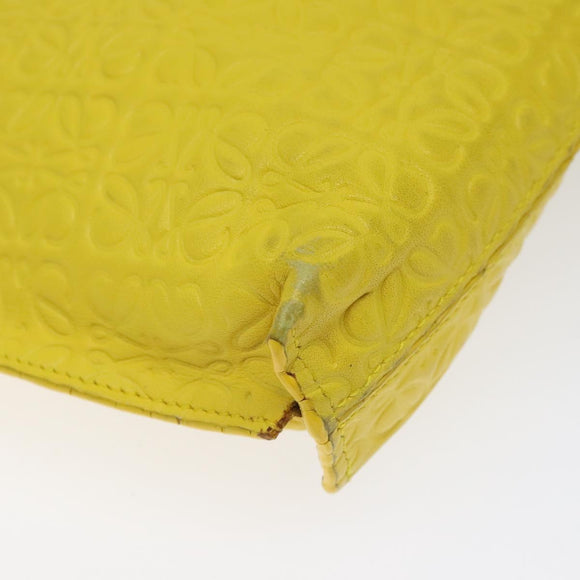 LOEWE Anagram Clutch Bag Leather Yellow Auth bs23522