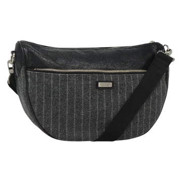 BURBERRY Black label Shoulder Bag Wool Gray Auth bs23525