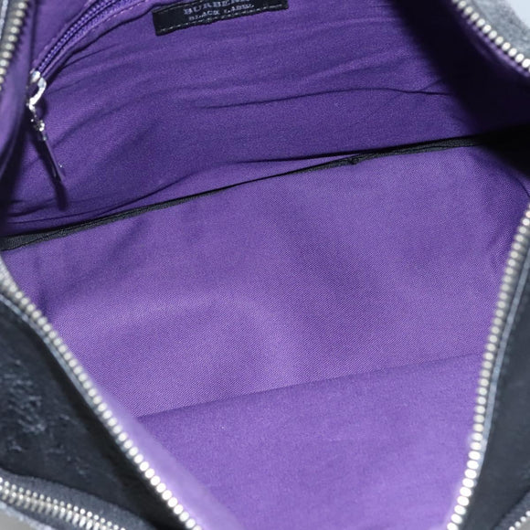 BURBERRY Black label Shoulder Bag Wool Gray Auth bs23525