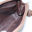 BALLY Quilted Shoulder Bag Leather Brown Gold Auth bs23528-11