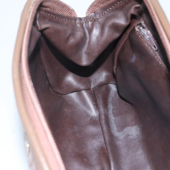 BALLY Quilted Shoulder Bag Leather Brown Gold Auth bs23528