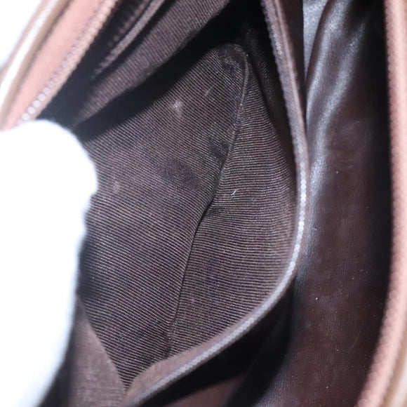 BALLY Quilted Shoulder Bag Leather Brown Gold Auth bs23528