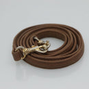 BALLY Quilted Shoulder Bag Leather Brown Gold Auth bs23528-18