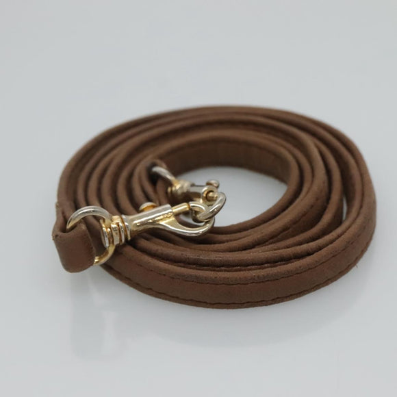 BALLY Quilted Shoulder Bag Leather Brown Gold Auth bs23528