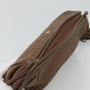 BALLY Quilted Shoulder Bag Leather Brown Gold Auth bs23528-5