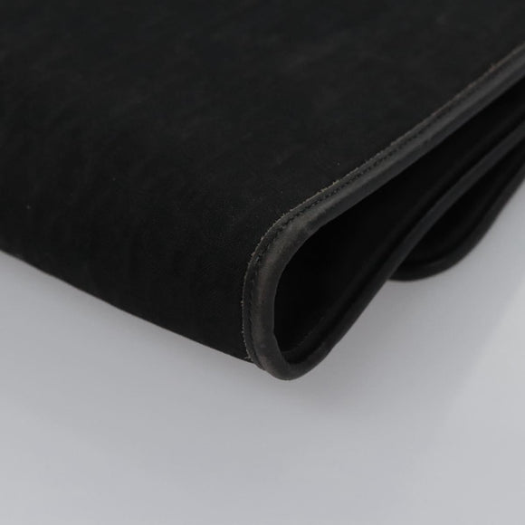 Christian Dior Trotter Canvas Chain Shoulder Bag Black Gold Auth bs23529