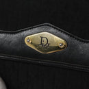 Christian Dior Trotter Canvas Chain Shoulder Bag Black Gold Auth bs23529-10