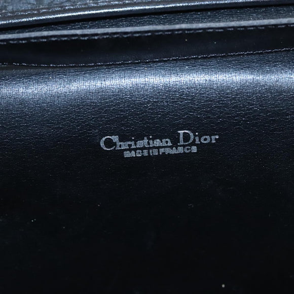 Christian Dior Trotter Canvas Chain Shoulder Bag Black Gold Auth bs23529