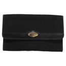 Christian Dior Trotter Canvas Chain Shoulder Bag Black Gold Auth bs23529-2