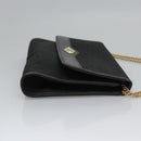 Christian Dior Trotter Canvas Chain Shoulder Bag Black Gold Auth bs23529-3