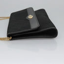 Christian Dior Trotter Canvas Chain Shoulder Bag Black Gold Auth bs23529-5