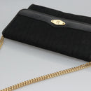 Christian Dior Trotter Canvas Chain Shoulder Bag Black Gold Auth bs23529-6