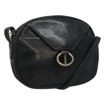 Christian Dior Shoulder Bag Leather Navy Gold Auth bs23532