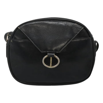 Christian Dior Shoulder Bag Leather Navy Gold Auth bs23532 - 0