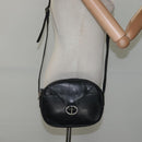 Christian Dior Shoulder Bag Leather Navy Gold Auth bs23532-21