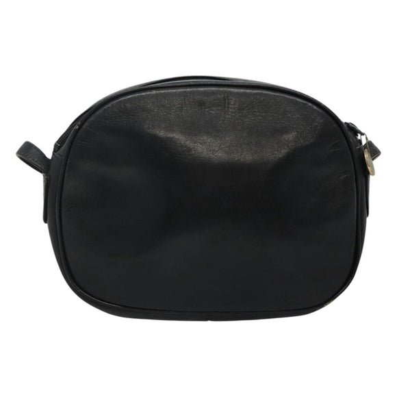 Christian Dior Shoulder Bag Leather Navy Gold Auth bs23532